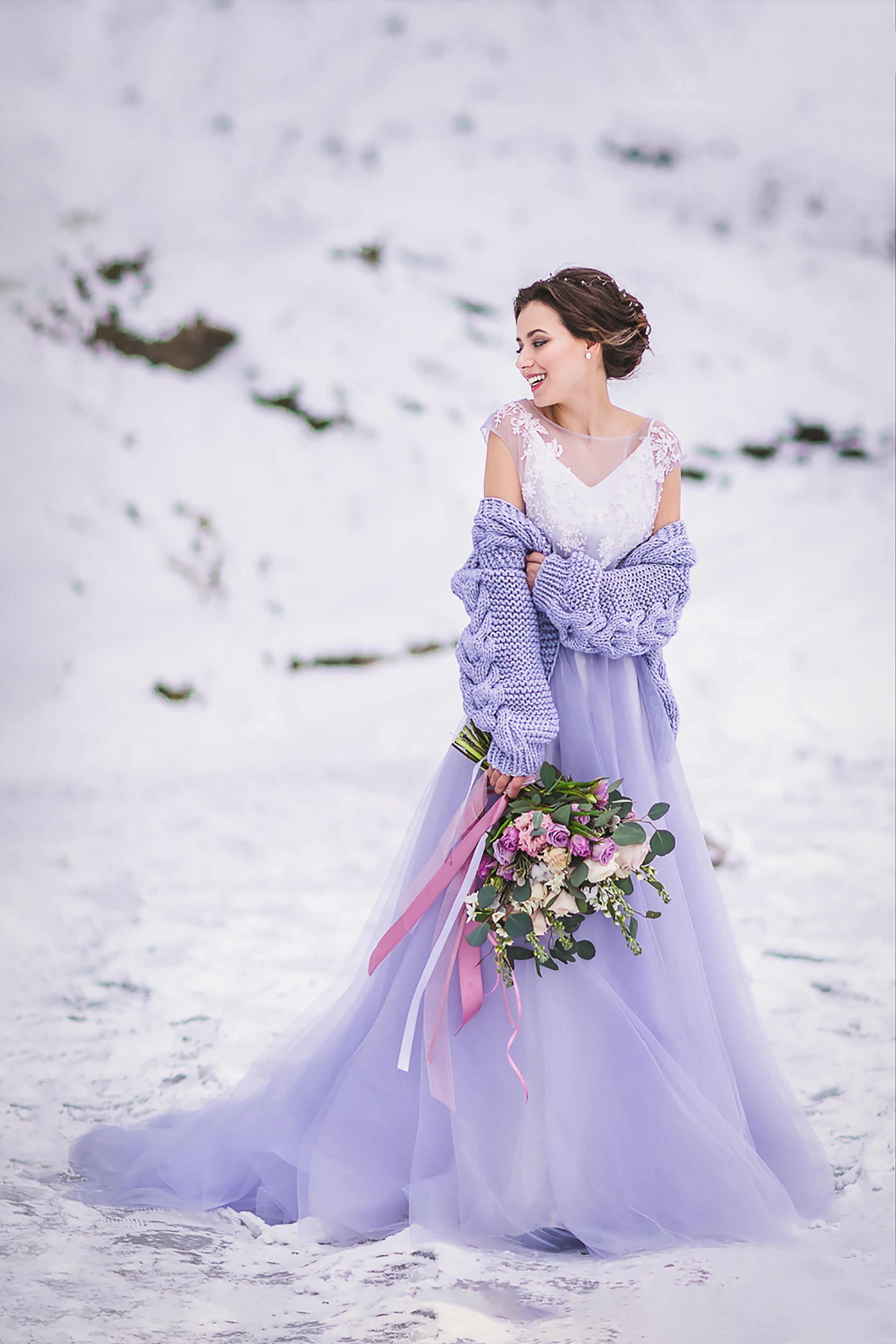 violet wedding dress