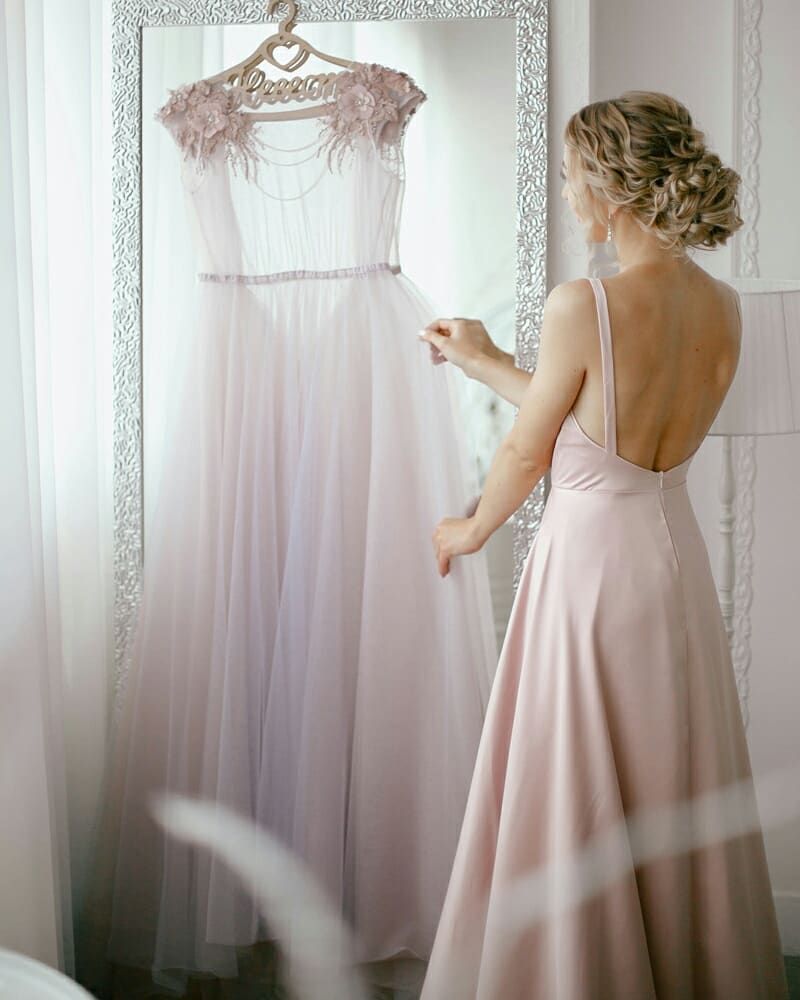 lavander wedding dress two piece