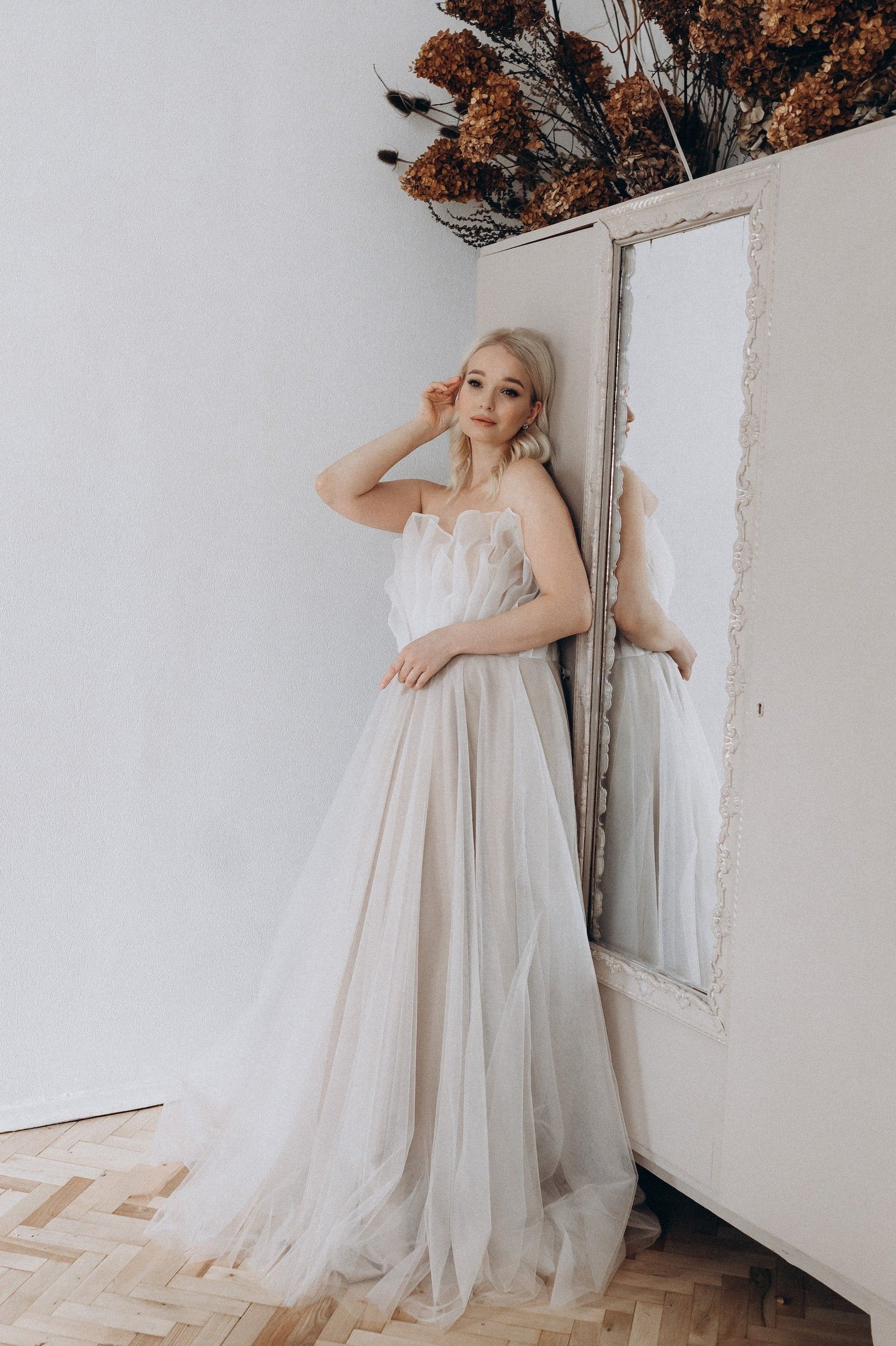 "Peony" Cappuccino Corset Wedding Dress