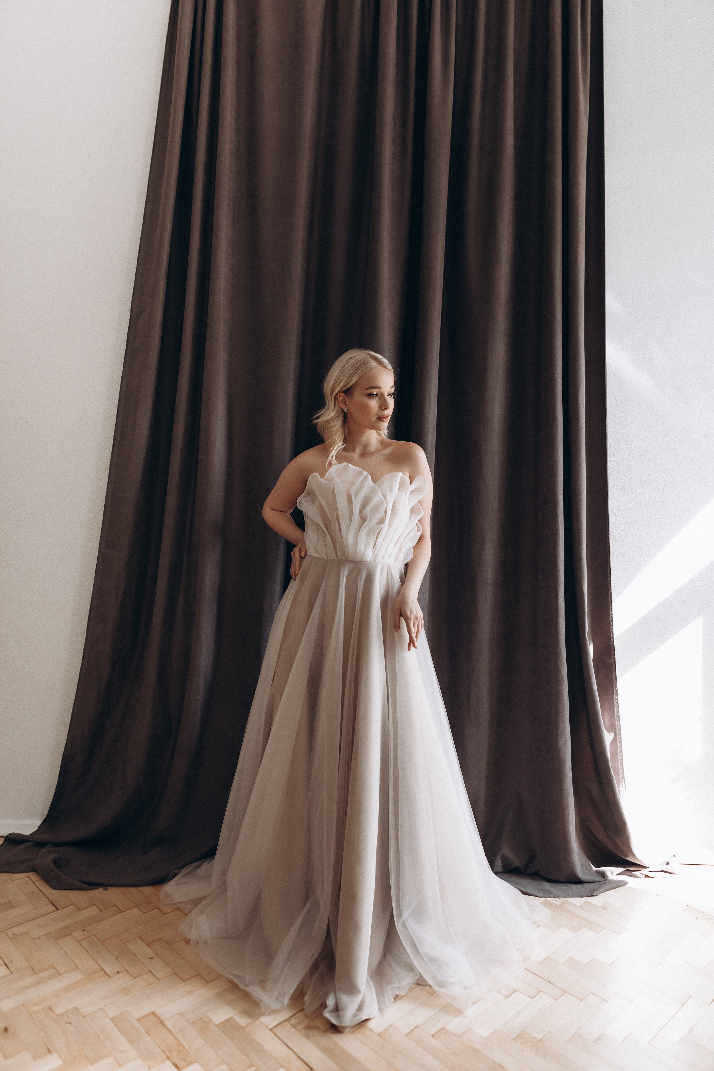 "Peony" Cappuccino Corset Wedding Dress