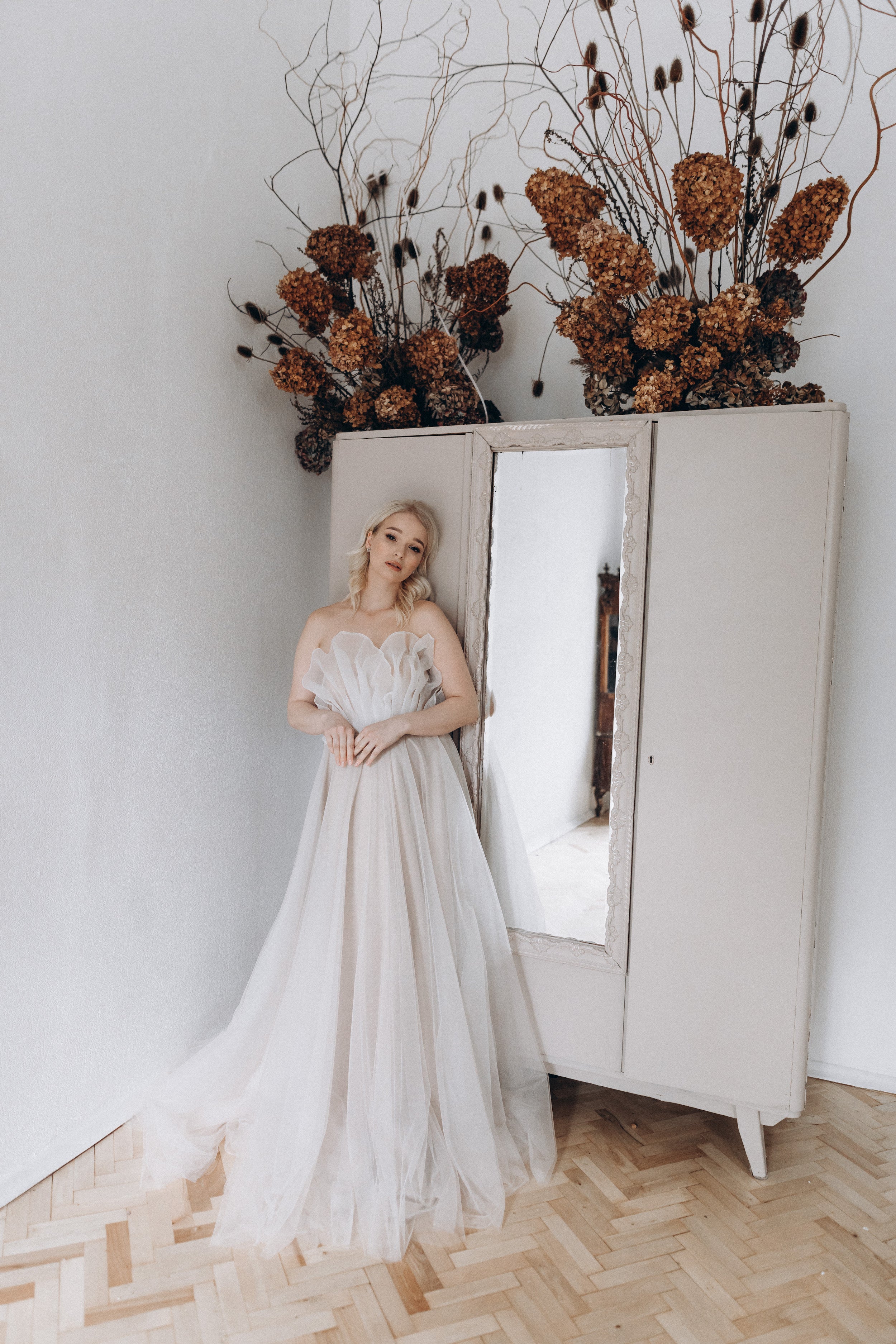 "Peony" Cappuccino Corset Wedding Dress