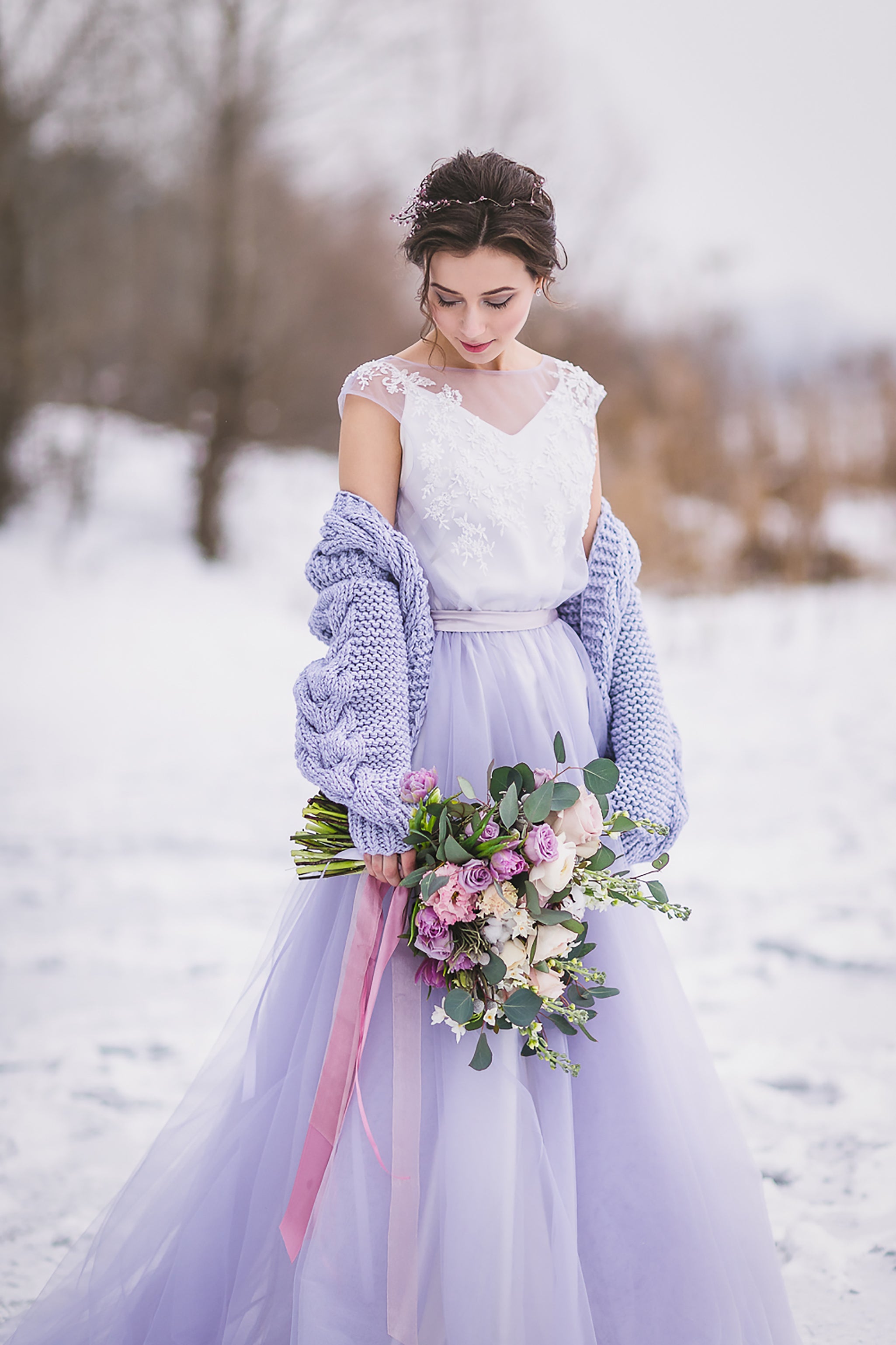 purple wedding dress two piece