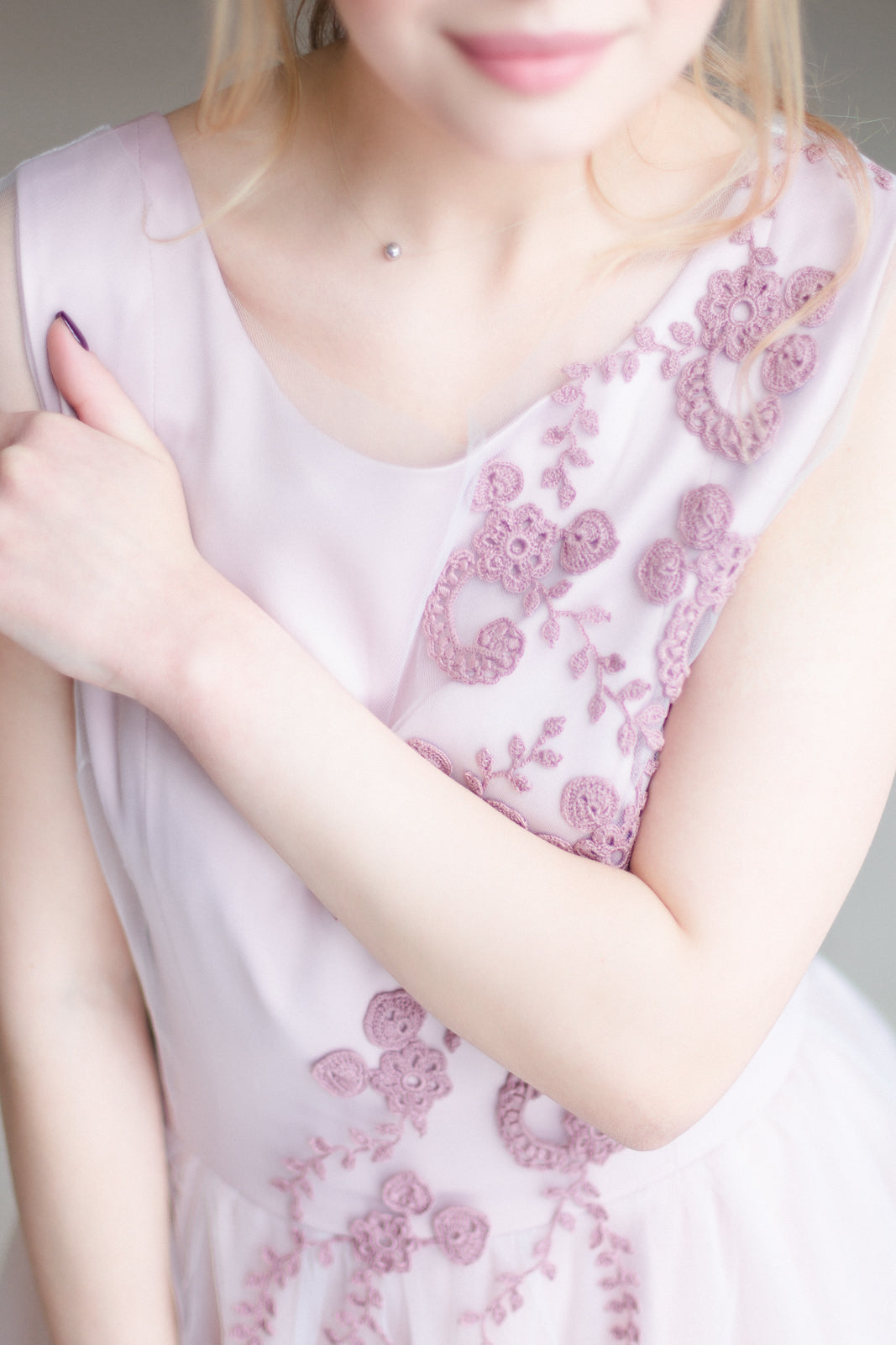 "Sakura" Powdery knitted lace wedding dress