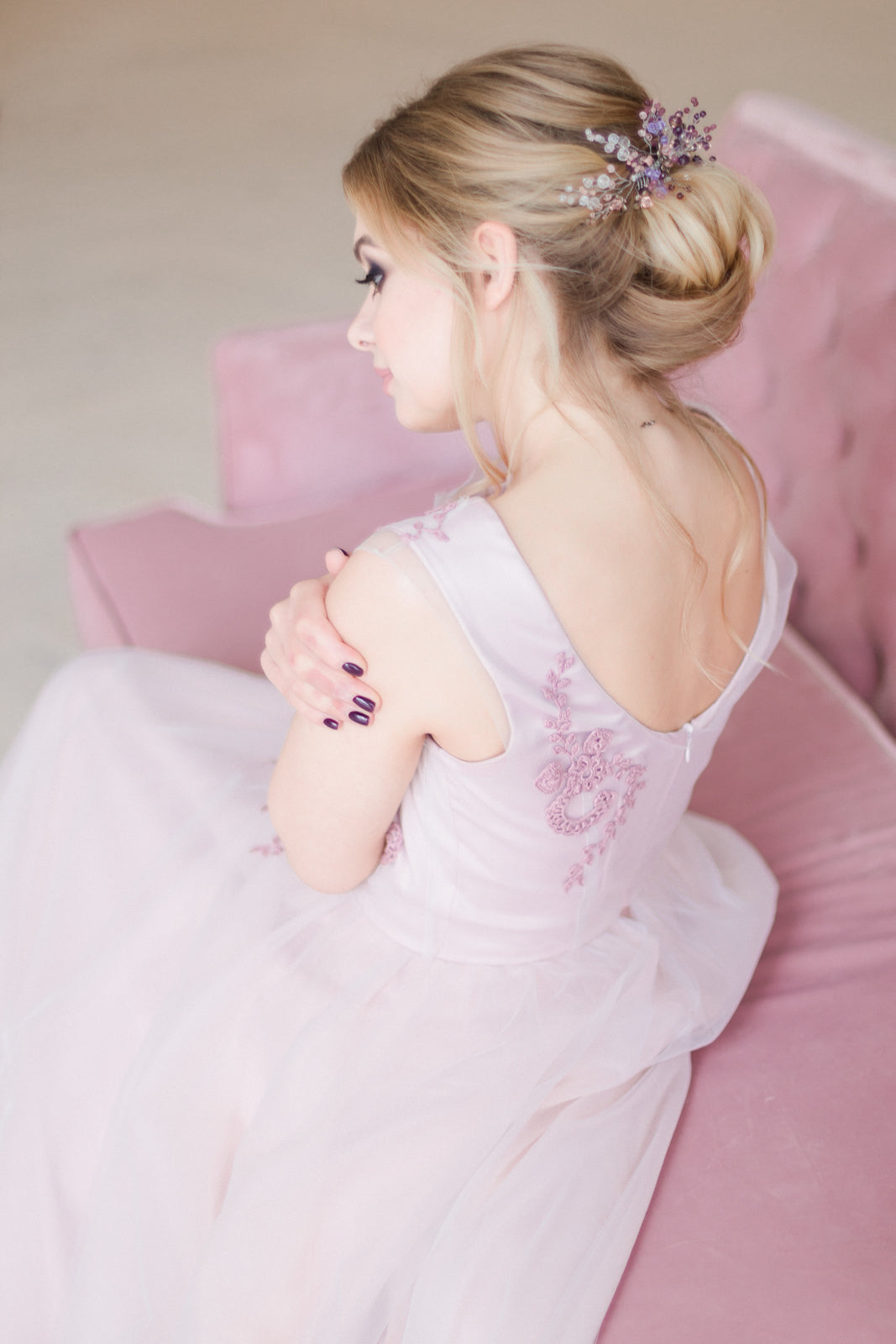 "Sakura" Powdery knitted lace wedding dress