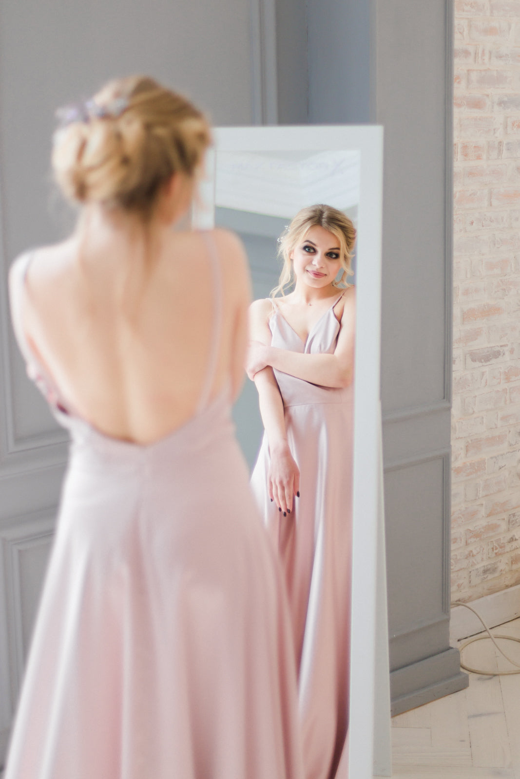 "Sakura" Powdery knitted lace wedding dress